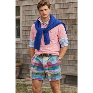 Preswick & Moore Vintage Pastel Plaid Men’s Shorts Sz 32 Cotton EUC Preppy USA
